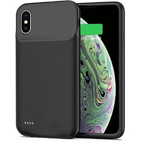 Battery Case for iPhone X/XS, [7000mAh] Slim Rechargeable Smart Extended Charging Case Compatible with iPhone X/XS (5.8 inch) Backup Power Battery Pack Charger Case-Black