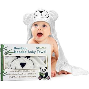Hooded Baby Towel - Rayon Made from Bamboo - Ultra Soft and Absorbent - for Newborn Girls, Boys, Toddlers - Best Baby Gift