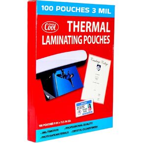 3MIL Thermal Laminating Pouches (100 Count) 9x11.5 inch Dry-Erase Friendly Sheets, Compatible with Laminators Crystal Clear Laminated Finish