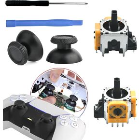 PS5 Analog Stick Replacement for Sony Playstation 5 PS5 Joysticks Replacement 3D PS5 Controller Joystick Replacement Sensor Module for PS5 Joystick Thumbstick Controller Accessory Part with Kit(2Pack)