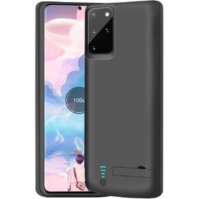 Battery Case for Samsung Galaxy S20+ Plus 5G, 6000mAh Rechargeable Extended Battery Charging Charger Case, Add 100% Extra Juice, Not Compatible with Galaxy S20 FE (6.7 inch) Black