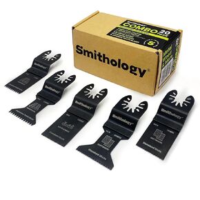 Smithology 20PCS Universal Metal/Wood Oscillating Saw Blades Combo Pack – 4 Bi-Metal Blades, 12 Standard Blades, 4 Japanese Tooth Blades