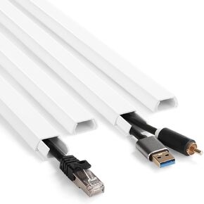 66in YCLYC Wire Covers for Cords Kit, White Wall Cord Hider Hide Cords, Cord Covers for Wires on Wall, TV Cable Hider Wall Kit, Easy to Install Cord Cover, Cable Management Wall 4XL16in W0.86inH0.43in