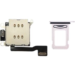 Dual SIM Card Reader Holder Flex Cable with SIM Card Tray Slot Adapter Replacement for iPhone 13 (Black)