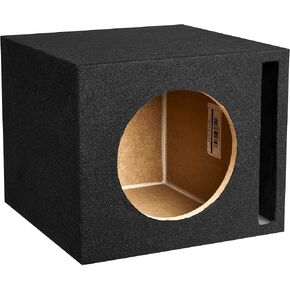 NVX XMDFP101 Single 10" Ported 3/4" (1.2 Cubic ft) MDF Black Carpeted Subwoofer Enclosure (Made in The USA)