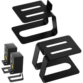 Desktop Speaker Stands Pair for Desk Speakers, Studio Speaker Riser, Medium and Small Bookshelf Speakers, Studio Monitor Stand, Computer Gaming Desk Speaker Stand (Black 2PCS)