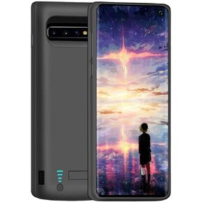 [Upgraded] Battery Case for Samsung Galaxy S10, 6000mAh Rechargeable Extended Battery Charging Charger Case, Add 1.5X Extra Juice (6.1 inch for Galaxy S10) Black