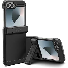 Spigen Tough Armor Pro Designed for Galaxy Z Flip 6 Case (2024) [Kickstand] - Black