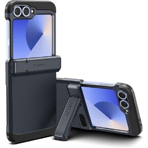 Spigen Tough Armor Pro Designed for Galaxy Z Flip 6 Case (2024) [Kickstand] - Black