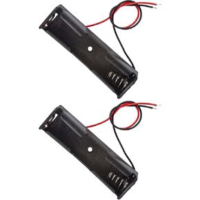 whiteeeen 2pcs 1 x 18650 Battery Clip Holder Box Case with Wire Lead Storage Box DIY Repair