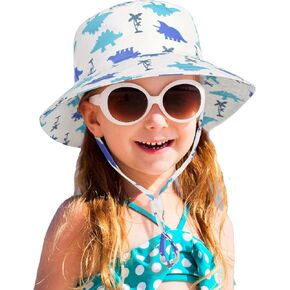 Baby Toddler Dinosaur Pattern Bucket Hat UPF 50+ B Sun Hat,Kids Summer Wide Brim Beach Hats Sun Hat for Boys Girls
