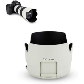 JJC White Dedicated Reversible Lens Hood Shade for Canon EF 70-200mm f/4L IS II USM Lens Replaces Canon ET-78B Hood with Side Window for ND CPL Rotating Filters