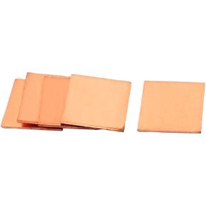 uxcell 5 Pieces Copper Heatsink, Pure Copper Pad Pads Thermal Shim, 20x20x1.0mm Copper Heatsink Plate Cooler for Cooling PC Laptop CPU GPU