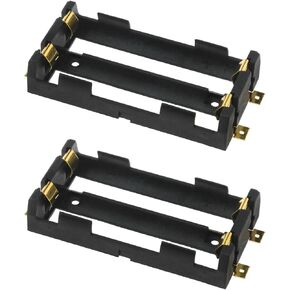 2pcs 18650 Battery Case Holder 3.7V 18650 Battery Clip with Soldering Pin Copper Contact for 18650 DIY Charging Power Supply and DIY Electronics Project (2 Slots)