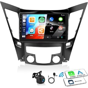 8-Core 4+64G Android Car Stereo for Hyundai Sonata 2010-2015 with Apple Carplay Android Auto 59 Theme 9 inch Touchscreen Bluetooth 5.0 FM/RDS Network Radio DSP 32EQ AI Voice GPS/Galileo/Glonass