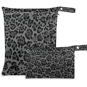 2pcs Farm Animal Wet Dry Bag Waterproof Reusable Cloth Diaper Wet Dry Organizer with Zipper for Travel, Beach, Pool, Diapers, Gym Clothes, Wet Swimsuits
