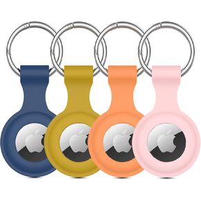 AirTag keychain, Item finder, Air tag holder, Durable and scratch-resistant, AirTags case, Apple air tags for tracking pets, luggage, key bag loss protection, 4PCS