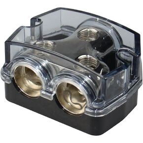 1X0 Gauge in 2X4 Gauge Out Car Power/Ground Distribution Block Black PD-05B-4GA