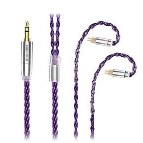 PurpleSE 8 Core IEM Cable, Furukawa PCUHD Copper Upgrade Cable, MMCX/2PIN Removable Connector 3.5/4.4mm Earphone Cable, HiFi 3 Poles, Hi-fi Audio Quality for ZS10 Pro AS10 C10 ZS6 ES4 ZST IEMs