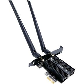 WiFi 6E AXE5400 PCIe WiFi Card Intel AX210 Chipset with Bluetooth 5.3 Adapter Tri-Band 2.4G/5G/6GHz 5374Mbps PCI Express Wireless Network Card for Desktop PC Windows 10/11 (Black)
