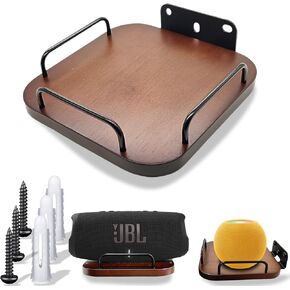 Universal Speaker Wall Mount,Wall Base for Speakers,Adjustable Real Wood Wall Bracket Holder Shelves for Bose,homepod,JBL,Sonos,Sony,KEF,Roku Speaker (Walnut)