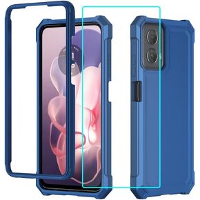 for Motorola Moto G Power 5G 2024 Case with Screen Protector,Full Body Protection Front PC Back Soft Silicone Bumper,Heavy Duty Protection Shockproof Phone Case for Moto G Power 5G 2024 Purple