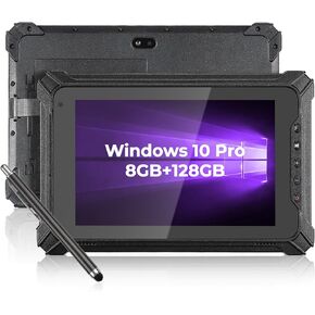 MUNBYN Rugged Windows Tablet IRT06, 8 inch Windows 10 Pro Rugged Tablet, 8GB+128GB Industrial Tablets, Intel N5100 5000mAh Tablet PC, 700nit Work Tablet, 4G LTE Tablet for Business, Construction 2024