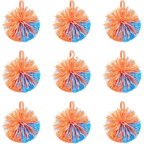 2.5" Mini Rubber String Ball Assorted Bulk Bundle, Soft Active Fun Toy, Sensory Fidgets Toys, Stress Balls,Colorful Bouncy Ball,9Pack (RKB-1)