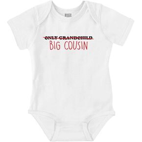 Brisco Brands Big Cousin Funny Baby Announcement Baby Romper Boys or Girls