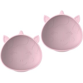 melii Silicone Suction Bowls for Babies and Toddlers, Cat, 10.1 oz - 2 Pack, 100% Food Grade Silicone, Animal Shaped, BPA Free, Dishwasher & Microwave Safe