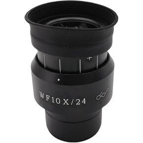 Stereo Microscope Eyepiece 10X/24mm High Point Wide Field Angle Eyepiece Diopter Adjustable Mounting Size 30mm with Rubber Eyecup