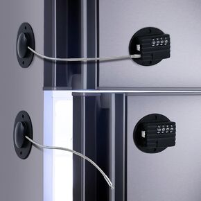 Refrigerator Lock Fridge Lock for Child Safety, Child Proof Cabinet Lock with Combination, for Drawers, Dishwasher, Toilet Seat, Cupboard, Oven,Trash Can, No Drilling(2 Pcs, Black)