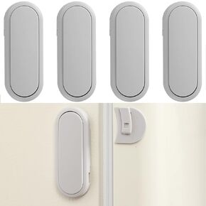 Fursafe&Q Baby Proof Cabinet Locks, Child Safety Locks Adhesive Drawer lock for Fridge Ovens Dresser Closet Latches No Drill Multi-Purpose Cupboard Locks for Furniture Kitchen 4Pack