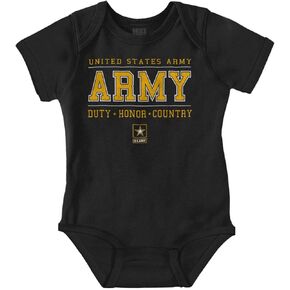 Brisco Brands US Army Soldiers Duty Honor USA Baby Romper Boys or Girls