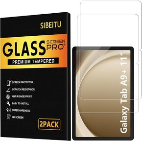 SIBEITU 2 Pack Screen Protector for Samsung Galaxy Tab S6 Lite 10.4 Inch, HD Clear 9H Hardness Tempered Glass Film for Galaxy Tab S6 Lite, Scratch Resistent, Touch Sensitive, Bubbles Free