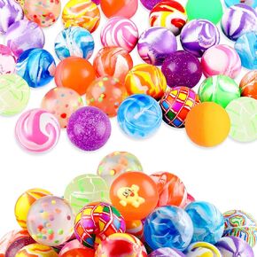 Sumind 50 Pieces Bouncy Balls 38mm Rubber Balls Bulk Bouncy Balls for Kids Mixed Color Bouncing Balls Birthday Party Favors Bag Fillers