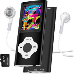 32GB MP3 Player with Bluetooth 5.2, 1.8 inch Screen M2 Portable HiFi Music Player with FM Radio/Voice Recorder/E-Book Reader, Multifunctional Mini Design Ideal for Sport Running