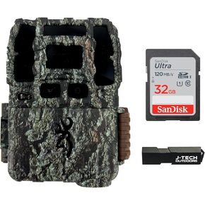 Browning Dark Ops DCL Nano Trail Game Camera Bundle Includes 32GB Memory Card and J-TECH Card Reader (26MP) | BTC6DCLN, Camo