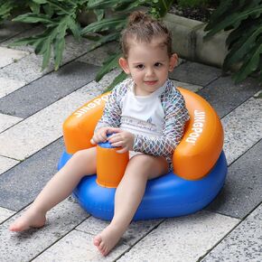 Baby Inflatable Seat for Babies 6 Months and Up, Baby Support Seat Summer Toddler Chair for Sitting Up, Built in Air Pump Baby Floor Seat (Pink Purple)