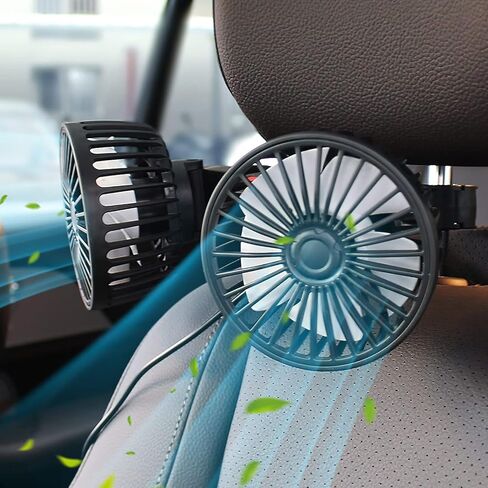 مروحة سيارة للأطفال في المقعد الخلفي، مروحة المقعد الخلفي، مروحة تبريد هواء USB مزدوجة الرأس، مراوح محمولة للسيارة مع سرعة قابلة للتعديل، مروحة مقعد السيارة، مناسبة للكلاب الأطفال in Kuwait
