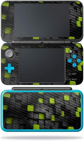 MightySkins Carbon Fiber Skin for Nintendo New 2DS XL - Blue Flames | Protective, Durable Textured Carbon Fiber Finish | Easy to Apply, Remove, and Change Styles | Made in The USA in Saudi Arabia