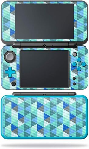 MightySkins Carbon Fiber Skin for Nintendo New 2DS XL - Blue Flames | Protective, Durable Textured Carbon Fiber Finish | Easy to Apply, Remove, and Change Styles | Made in The USA in Saudi Arabia
