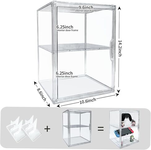 BOHOIDEE Universal Dual Controller Holder for PS4 PS5 Xbox ONE Switch, Headset Holder Clear Acrylic Display Case and Stands & Stickers, Dustproof Gaming Accessories Organizer Stand in Saudi Arabia