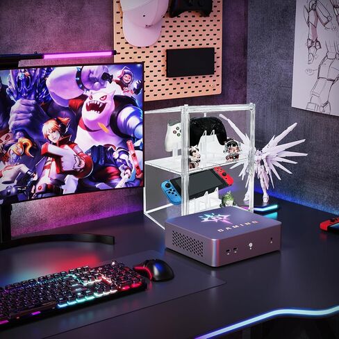 BOHOIDEE Universal Dual Controller Holder for PS4 PS5 Xbox ONE Switch, Headset Holder Clear Acrylic Display Case and Stands & Stickers, Dustproof Gaming Accessories Organizer Stand in Saudi Arabia