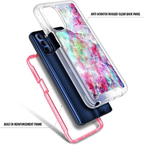 حافظة NZND لهاتف Moto G Stylus 2022 4G (لا تناسب 5G) مع [واقي شاشة مدمج]، غطاء متين مقاوم للصدمات لكامل الجسم، حافظة هاتف مقاومة للصدمات (تصميم رخامي خيالي) in Kuwait