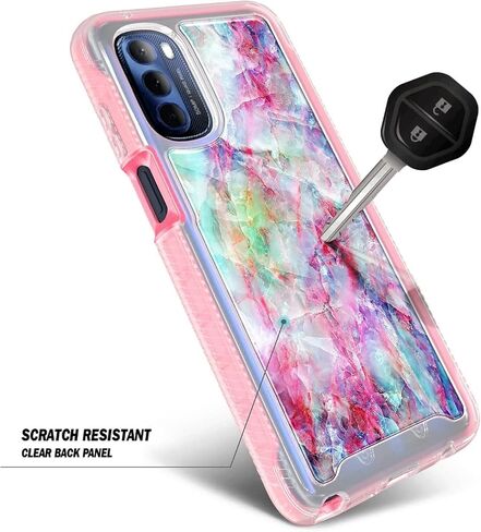 حافظة NZND لهاتف Moto G Stylus 2022 4G (لا تناسب 5G) مع [واقي شاشة مدمج]، غطاء متين مقاوم للصدمات لكامل الجسم، حافظة هاتف مقاومة للصدمات (تصميم رخامي خيالي) in Kuwait