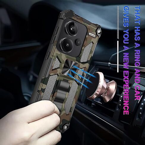 Ysnzaq Camo Case for Xiaomi Redmi Note 13 Pro+ Plus, Military Grade Shockproof Protective Phone Case with Kickstand for Redmi Note 13 Pro+ MC Navy Blue in Saudi Arabia