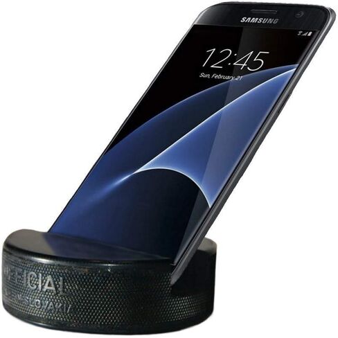 The Original Indestructible Hockey Puck Cell Phone Stand - The Best Universal Smartphone Stand. Compatible for All iPhone/Samsung/Google/LG Smartphones. Made from a Real Hockey Puck (1 Pack) in Saudi Arabia