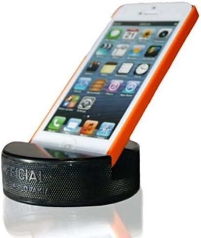 The Original Indestructible Hockey Puck Cell Phone Stand - The Best Universal Smartphone Stand. Compatible for All iPhone/Samsung/Google/LG Smartphones. Made from a Real Hockey Puck (1 Pack) in Saudi Arabia