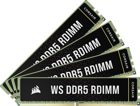 CORSAIR WS DDR5 ECC RDIMM 128GB (4x32GB) 5600MHz CL40 Intel XMP 3.0 Computer Memory - Black (CMA128GX5M4B5600C40) in Saudi Arabia